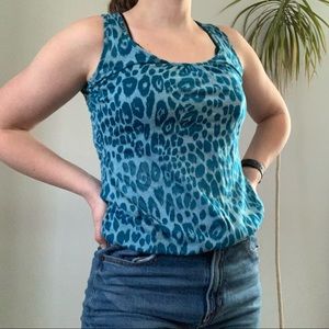 Turquoise Leopard Print Charlotte Russe Tank